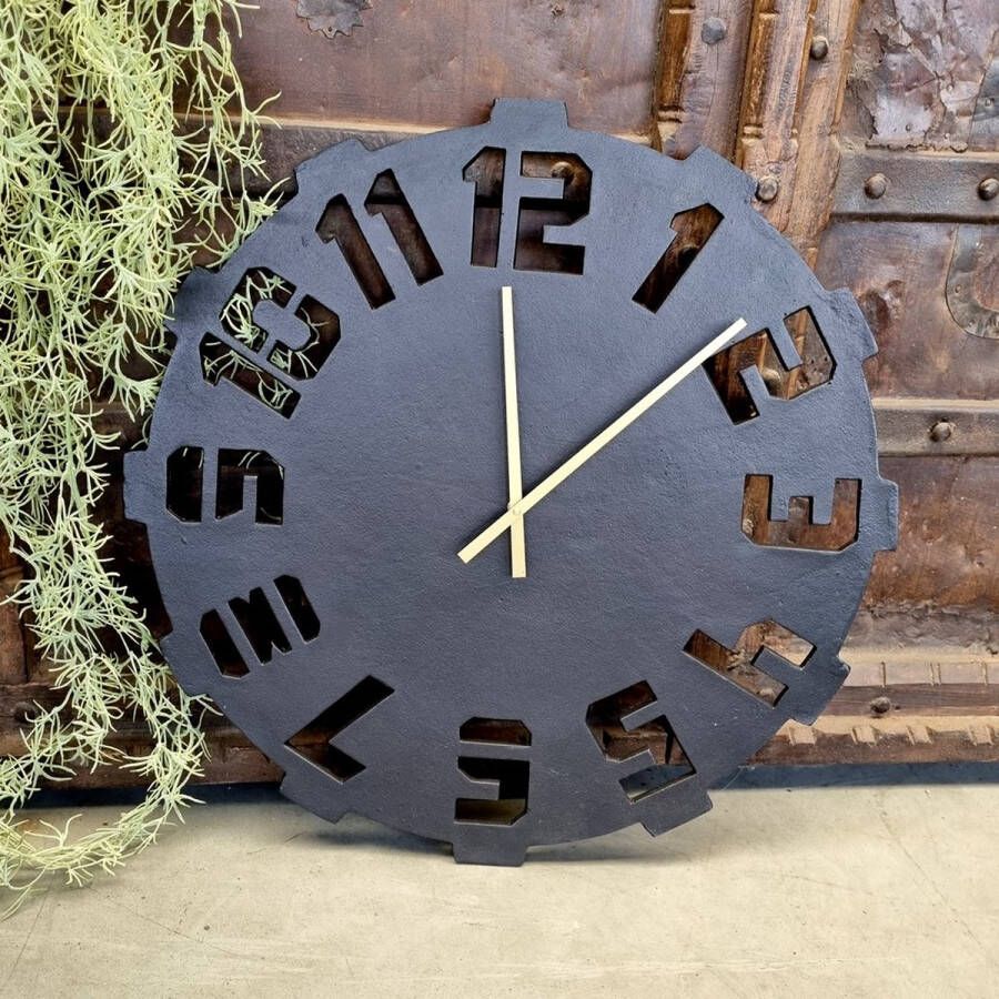 Benoa Peoria Decorative Black Antique Wall Clock 56 cm