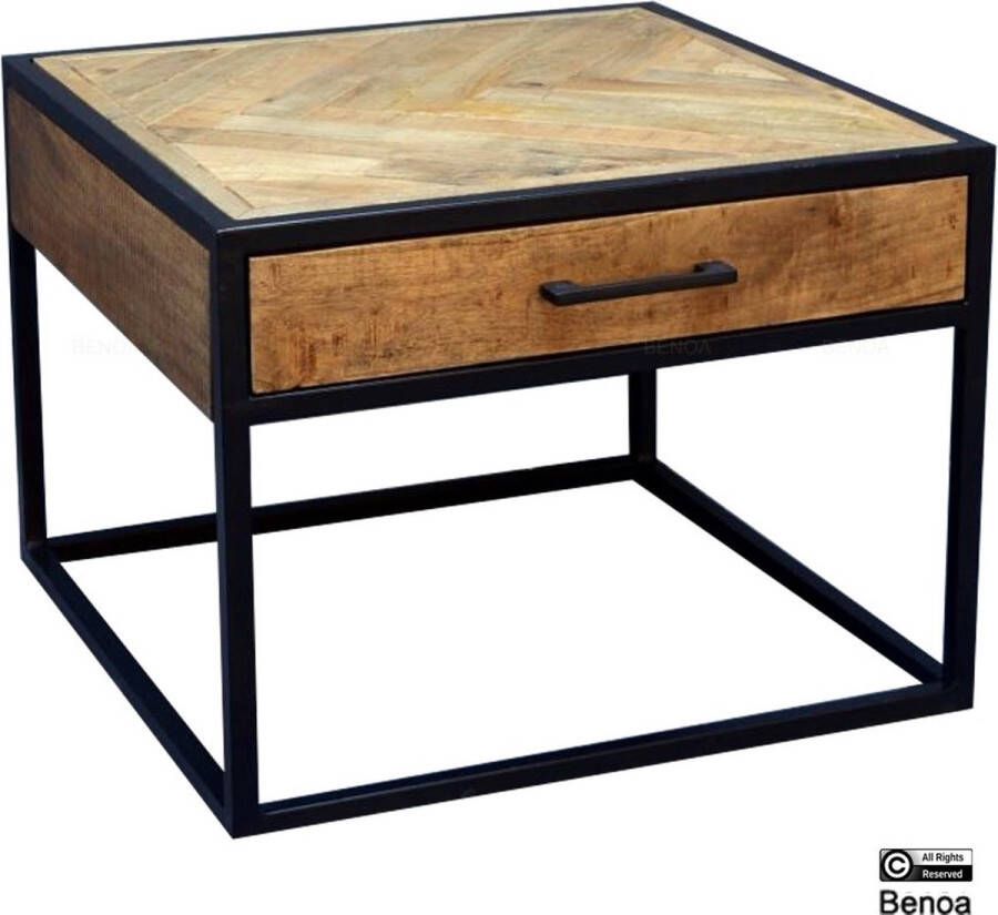 Benoa Salontafel Mangohout Visgraat Jax met lade 60 cm