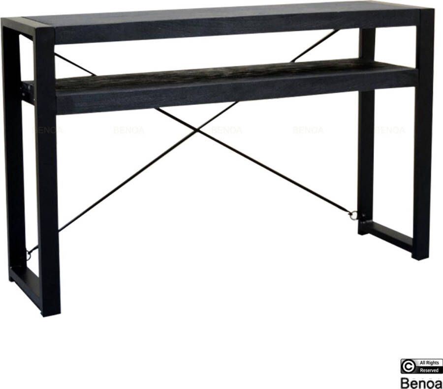 Benoa Britt 2 Shelf Console Table Black 120 cm
