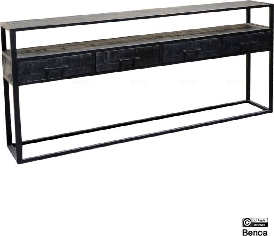 Benoa Jax 4 Drawer Console Table Black 180