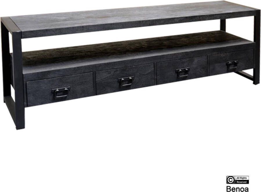 Benoa Tv-meubel Britt met 4 lades Zwart 180 cm