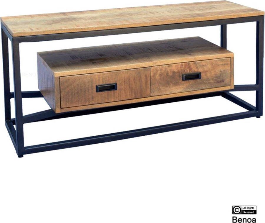 Benoa Tv-meubel Len met 2 lades 110 cm Mangohout