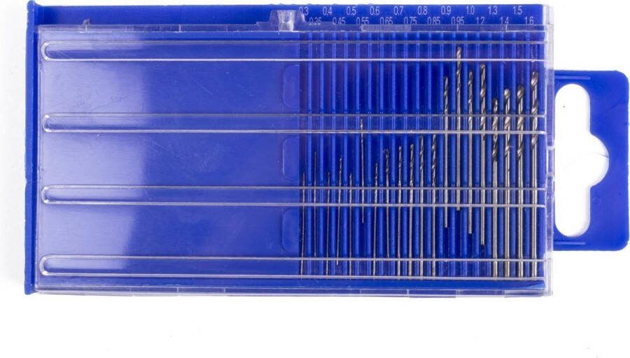 Benson 20-delige HSS boorset micro en mini boren 0.3 tot 1.6 mm