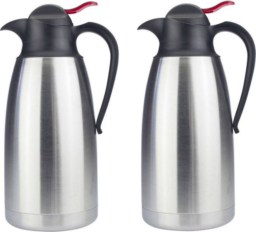 Ben Tools 2x stuks RVS thermoskan 1.1 liter koffiekan theekan