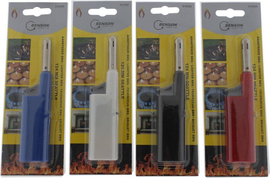 Benson 3x stuks gas bbq keuken kaarsen aanstekers van 12 cm