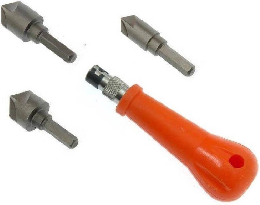 Benson 4-delige verzinkboor set ergonomisch handvat maten 12 mm 16 mm 19 mm