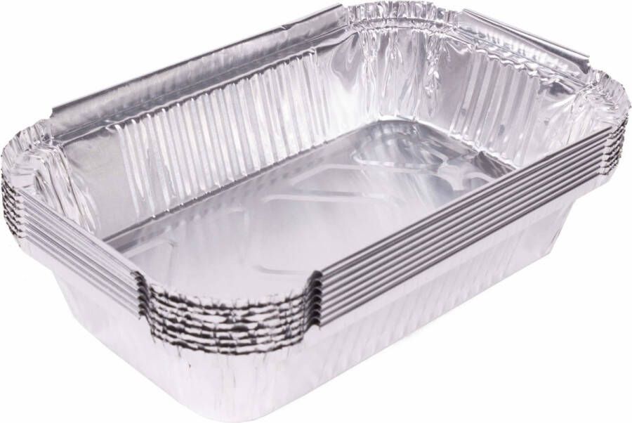 Benson Set van 8 aluminium grillschalen Hittebestendig 17 x 10 5 x 4 cm Zilver