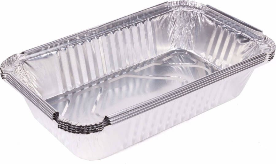 Benson Grillschalen set aluminium 25 x 14 x 5 cm 5 stuks zilver