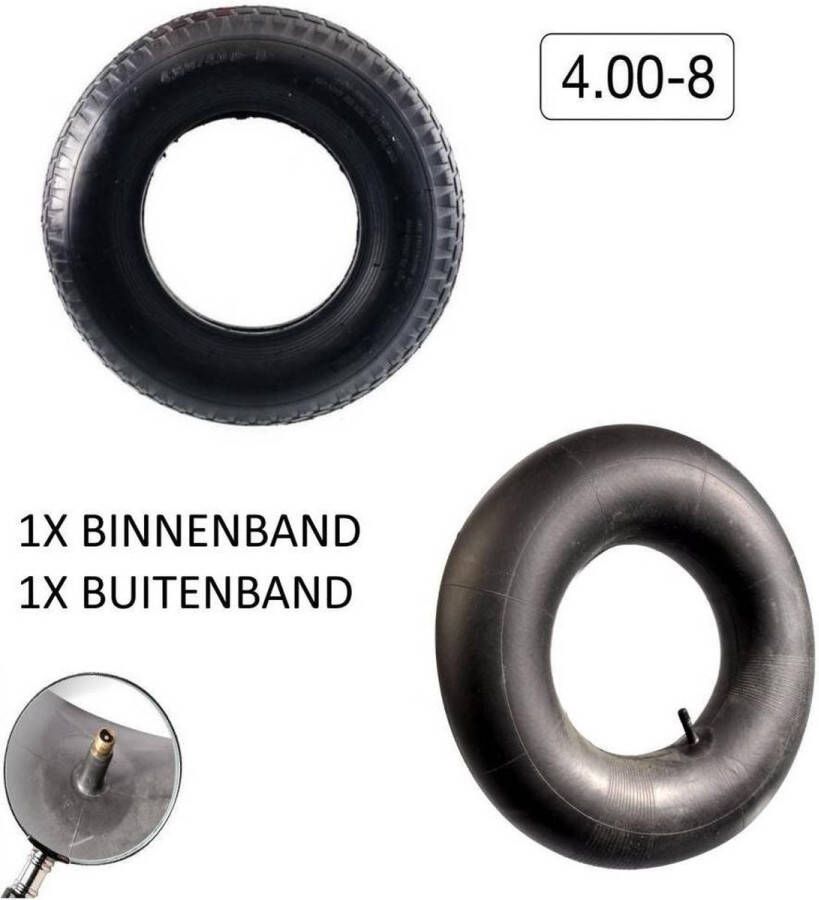 Benson Binnen- en Buitenband Kruiwagen 4.80 4.00-8 Blokprofiel