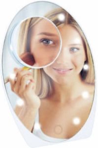 Benson LED make-up spiegel met vergrootglas en zuignap 15 x 21 cm 5x zoom Make-up spiegeltjes