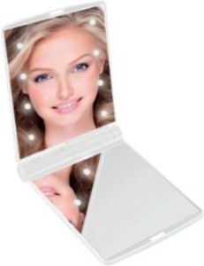 Benson LED Make-up spiegel handspiegel zakspiegel wit 11 5 x 8 5 cm dubbelzijdig Make-up spiegeltjes