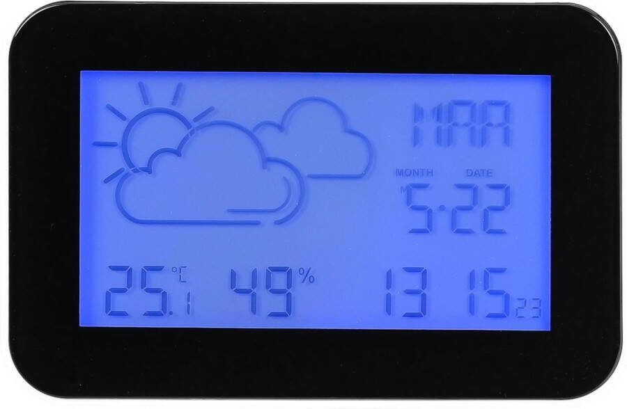 Benson Compact weerstation thermometer en alarmklok 11 x 7 3 cm