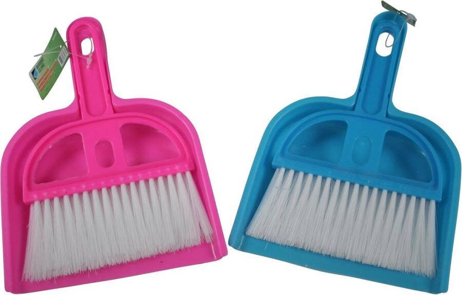 Benson Compacte stoffer en blik kunststof 21 cm assorti kleuren met ophangoog