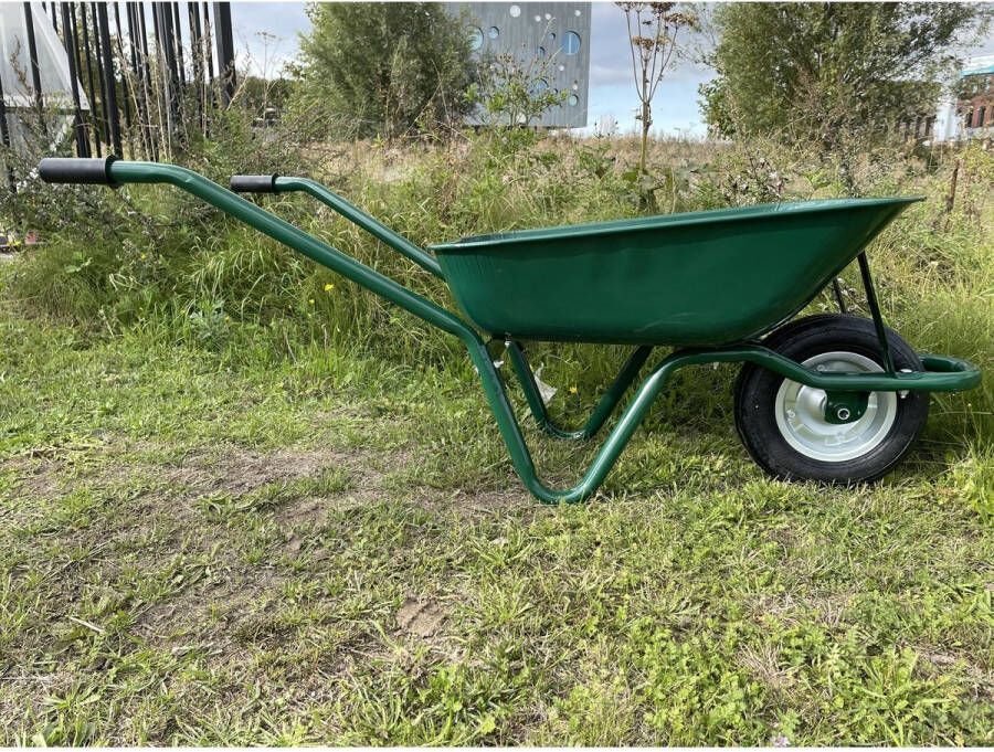Benson Demonteerbare kruiwagen metaal 60 liter groen semi-massief wiel