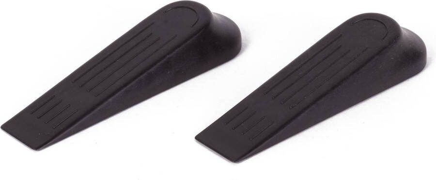 Benson Flexibele deurstopper PVC 2 stuks zwart 100 kg draagkracht