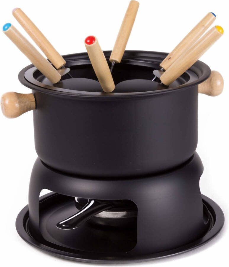 Benson Fondueset 6 personen veelzijdig zwart 18 x 9 cm