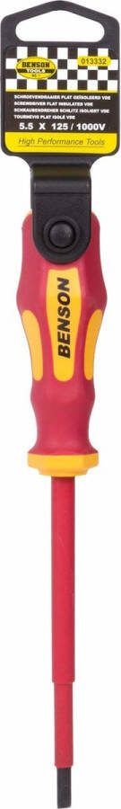 Benson Geïsoleerde platte schroevendraaier 3.5 x 100 mm Rood VDE bescherming tot 1000V