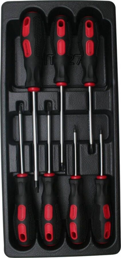 Benson Gevulde gereedschapswagen-tray 7 torx schroevendraaiers anti-slip handvat chroomvanadium