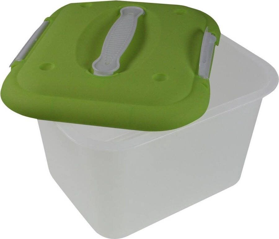 Benson Handige kunststof opbergbox 23 x 19 x 17 cm assorti kleuren deksel