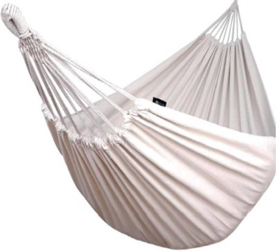 Benson Hangmat met karabijnhaak Compleet 200 x 100 cm Beige Inclusief touwen