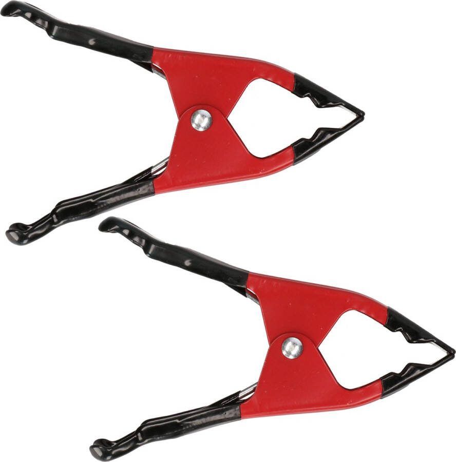 Benson Hobbyklem lijmklem zeilklemmen rood van metaal 4x 15 cm veerklemmen klemmen voor outdoor