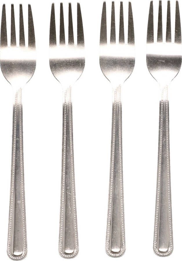Benson Home Gebaksvorkjes taartvorkjes Classic 8x RVS 15 cm zilver dessert vorken
