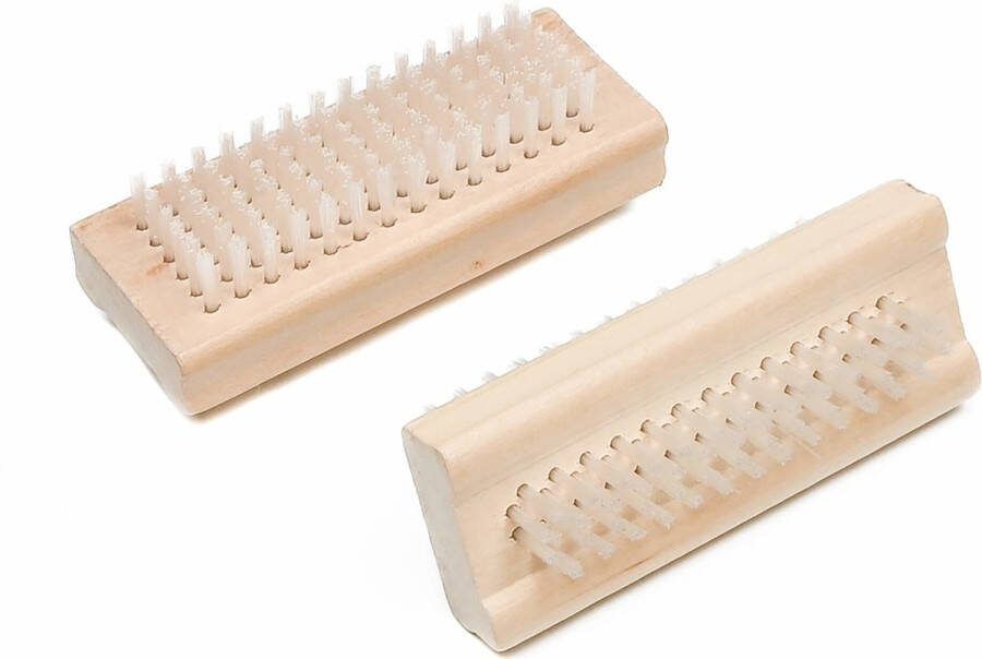 Benson Houten nagelborstel dubbelzijdig 10 x 4.5 cm 2 stuks