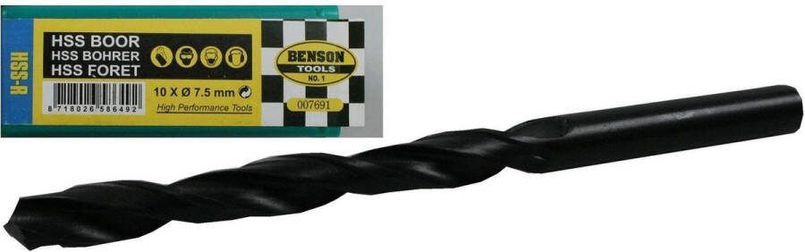 Benson Metaalboor set HSS 7.5 mm 10 stuks Inclusief opbergbox