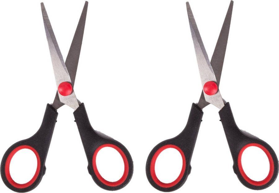Benson huishoud keukenschaar 2x zwart rood rvs kunststof 13 cm Keukenscharen
