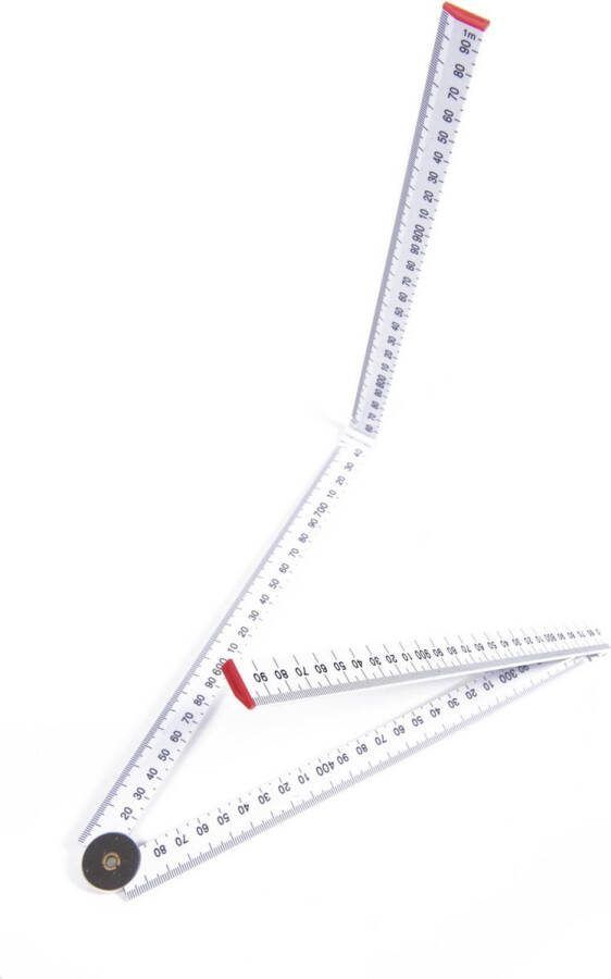 Benson Duimstok 1 meter 4 delig Inklapbaar 2 Zijden Metrisch in Blister