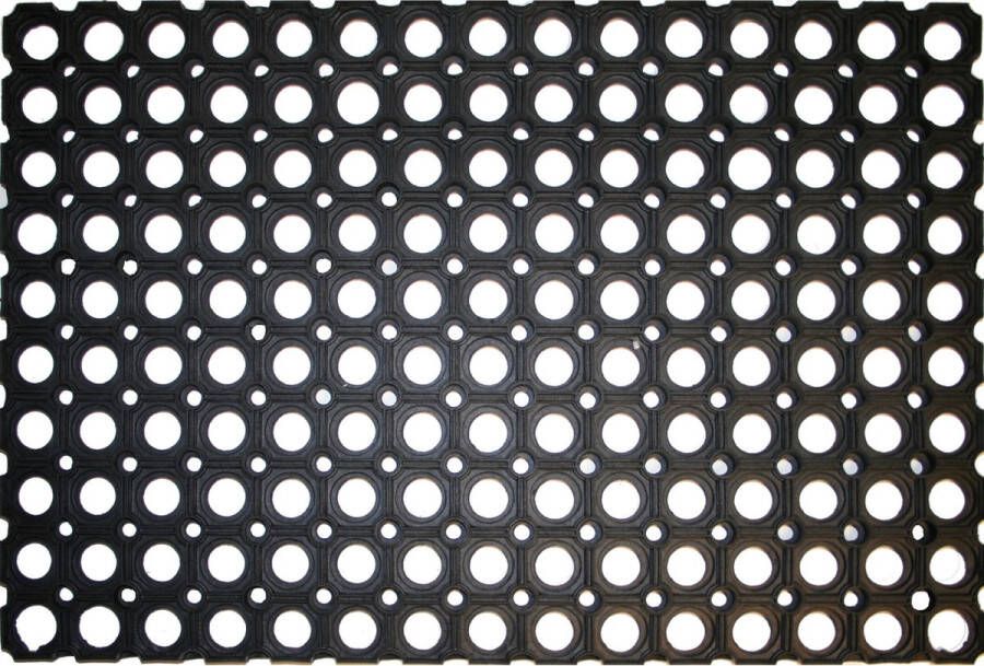 Benson Rubberen deurmat klassiek ontwerp anti-slip waterbestendig 40 x 60 cm zwart