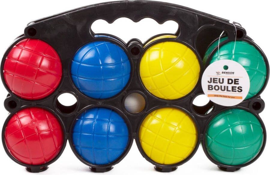 Benson 9-delige Jeu de Boules set kunststof lichtgewicht inclusief opbergrekje