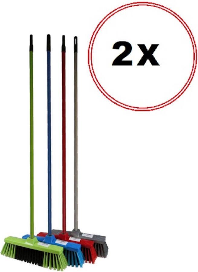 Benson Kamerveger Bezem Zacht met Steel 130 cm 2 Stuks