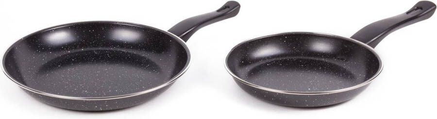 Benson Koekenpan set Ø 20 en 25 cm Staal Anti-kleef Koele handgreep 2 stuks