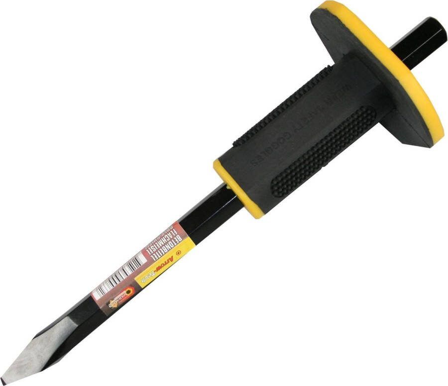 Benson Koudbeitel Puntbeitel Gehard Staal Rubberen Grip Beschermingsplaat 300 x 18 mm