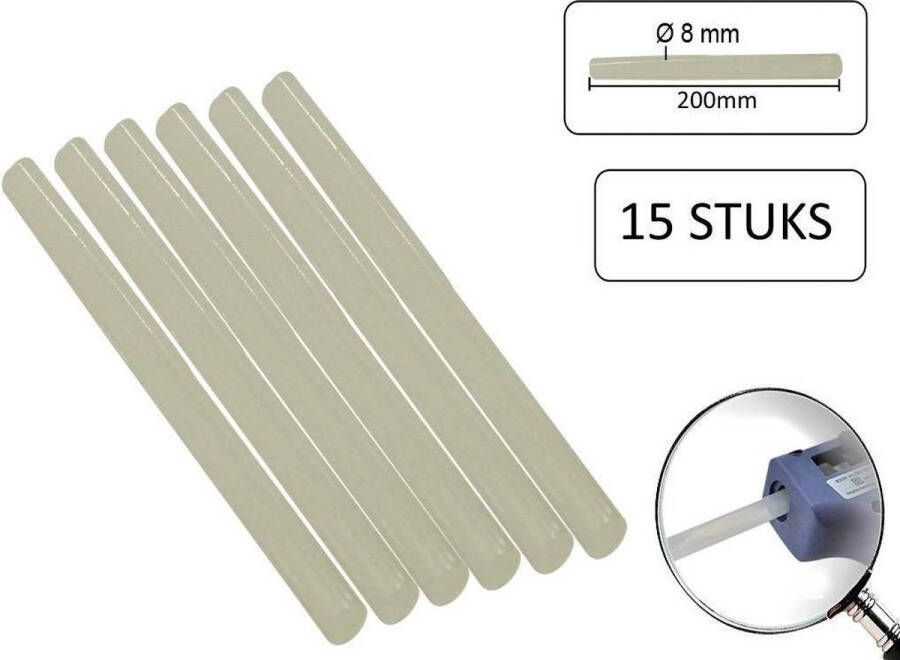 Benson Lijmpatronen voor Lijmpistool Ø 7 2 mm 200 mm Lang 15 stuks
