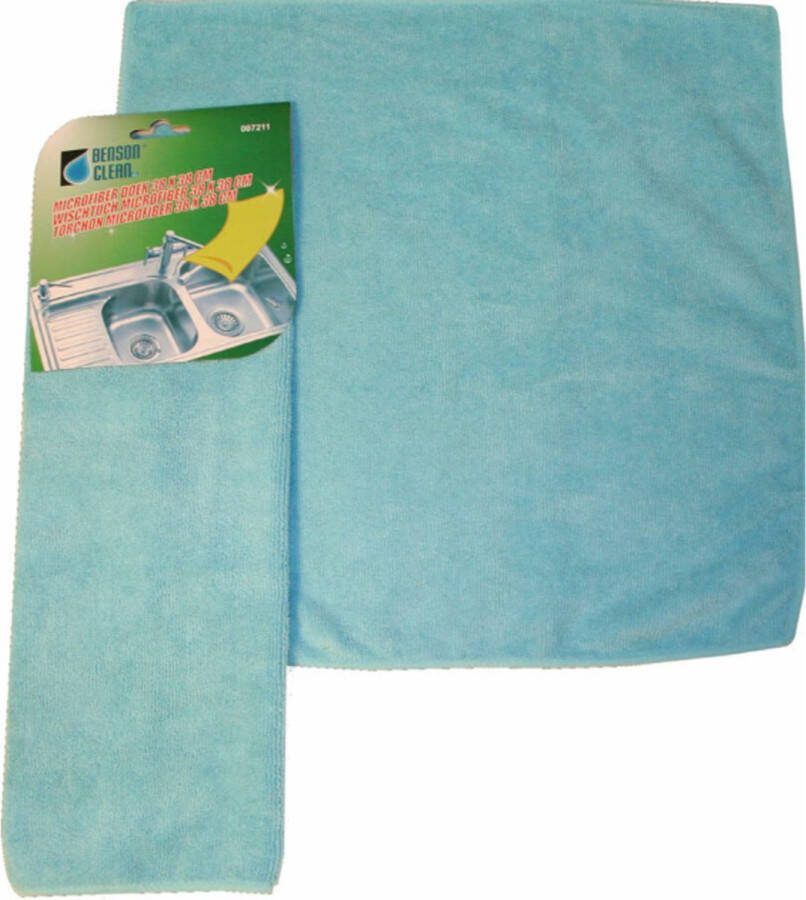 Benson Microvezeldoek 38 x 38 cm blauw schoonmaakdoek auto schoonmaken