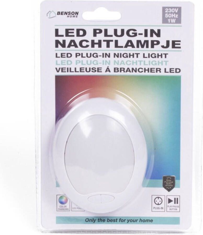 Benson Nachtlicht-multi kleuractie wit Sfeerlicht Voor in de kamer in het stopcontact sfeerlamp