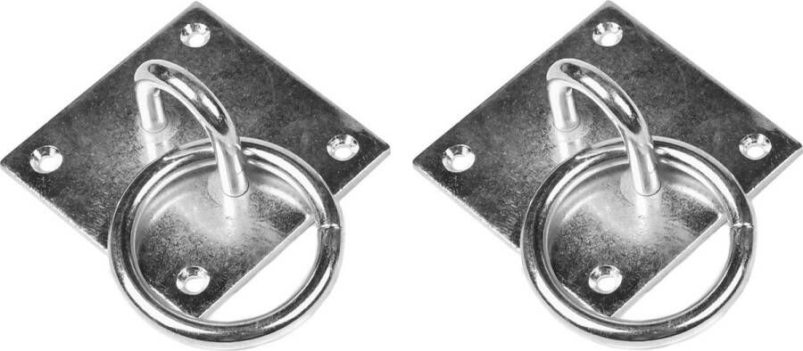 Benson Oogplaat 2x 8 cm met ring 5 cm staal verzinkt Aanlegringen kettingringen
