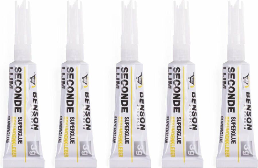 Merkloos Hobby Secondelijm 5 Tubes 3 Gram Voordeelverpakking Secondelijm