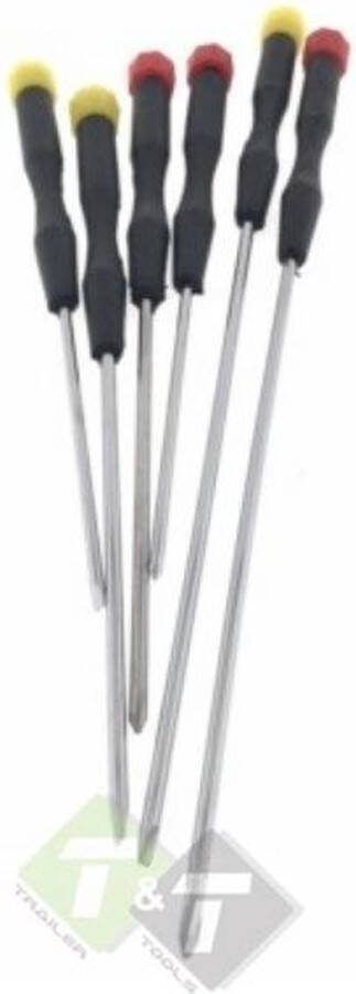 Benson Precisie schroevendraaier set 6 stuks Extra lang