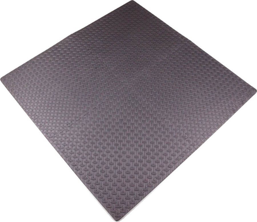 Benson Puzzelmat Foam Vloertegels Afneembare Zijkanten 60 x 60 cm 4 stuks Antraciet Grijs