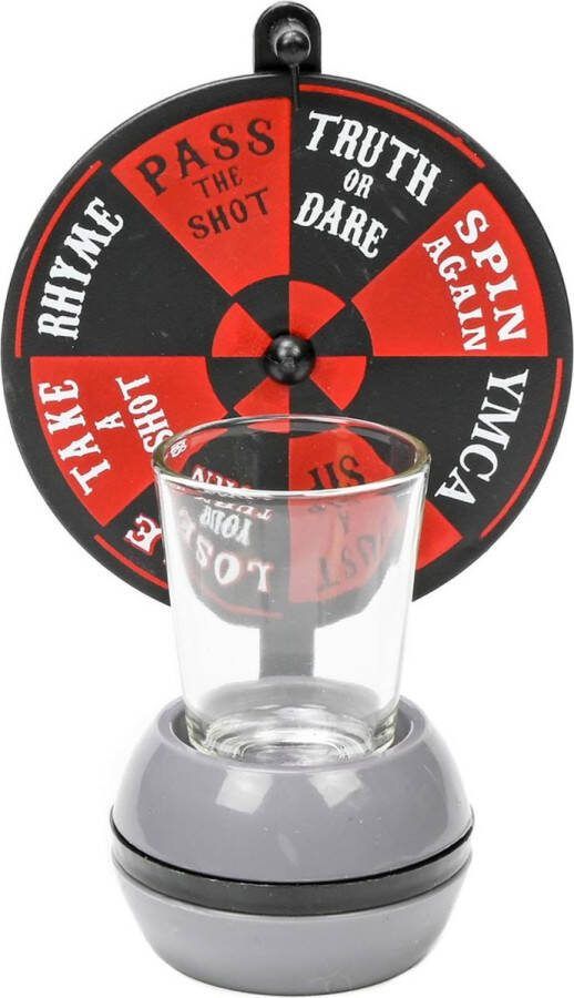 Benson Rad van Shots Drankspel Inclusief Shotglas Draaibaar Rad Vaatwasserbestendig