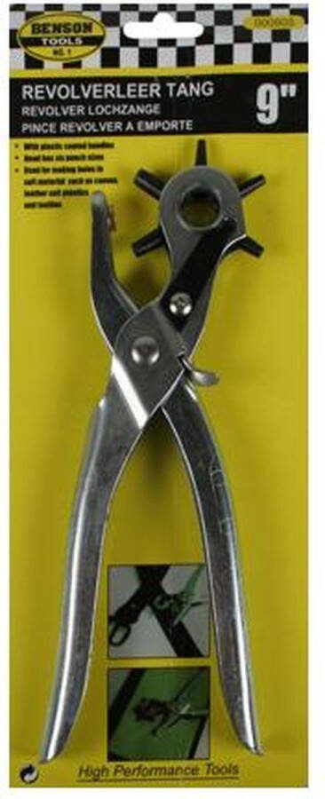 Benson Revolvertang Gaatjestang 6 maten Vergrendeling 22 cm Voor leer textiel en kunststof