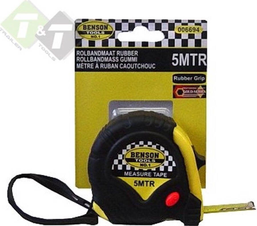 Benson Rolmaat Rolbandmaat Rubber 5 meter