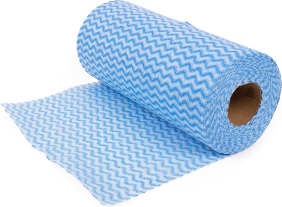 Benson 50x Reinigingsdoekjes schoonmaakdoekjes op rol Blauw Vaatdoekjes