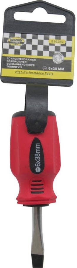 Benson Platkop schroevendraaier Sleuf 6 x 38 mm CrV Maximale grip en controle