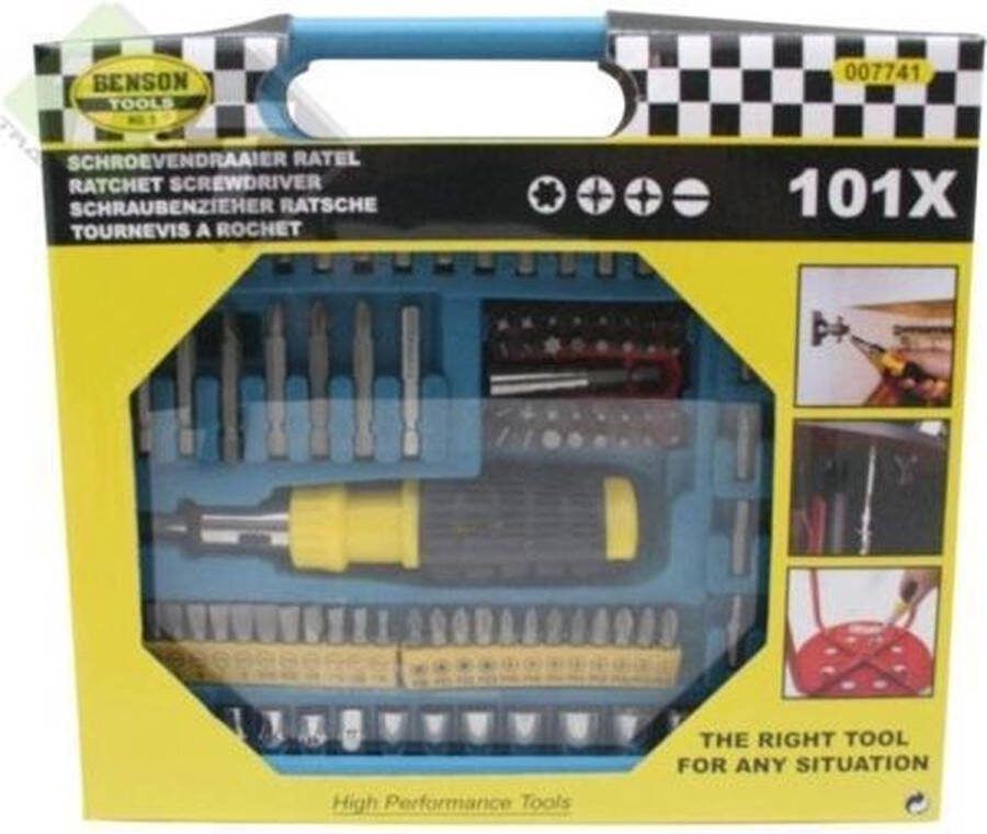 Benson Schroevendraaier ratel set 101 dlg Bittenset Doppen set