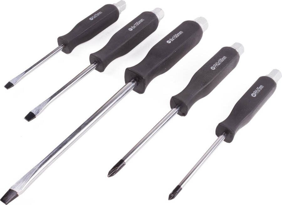 Benson Schroevendraaier set 5-delig plat en kruiskop ergonomisch duurzaam