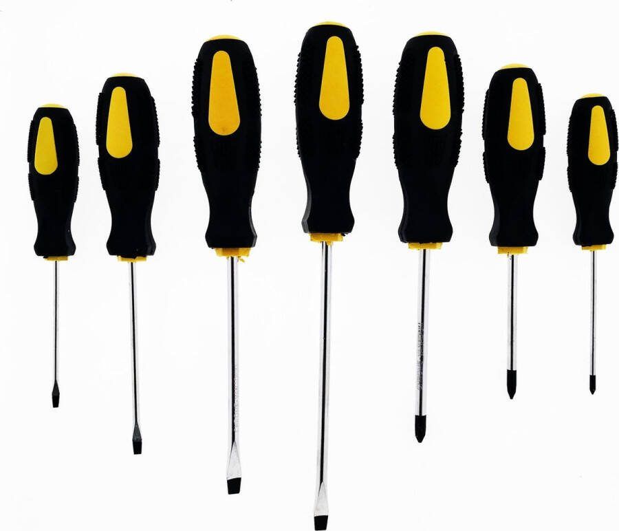Benson Schroevendraaier set Deluxe 7-delig Soft grip handvatten Platte en kruiskop